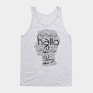 Hello Head Word Cloud Tank Top